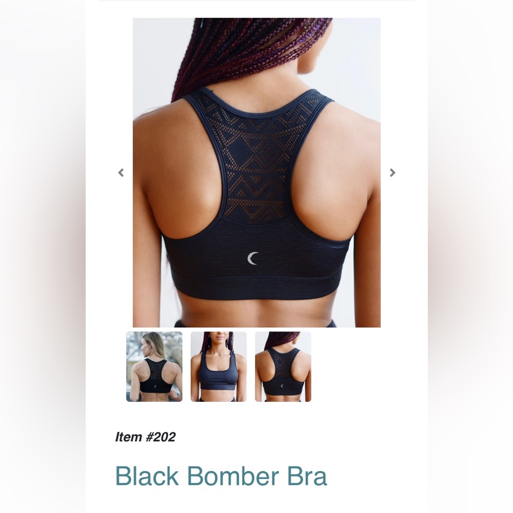 Zyia Black Bomber Bra, NWT, Size Medium